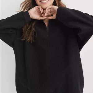 Aerie Good Vibes Corded Oversized Zip Sweatshirt